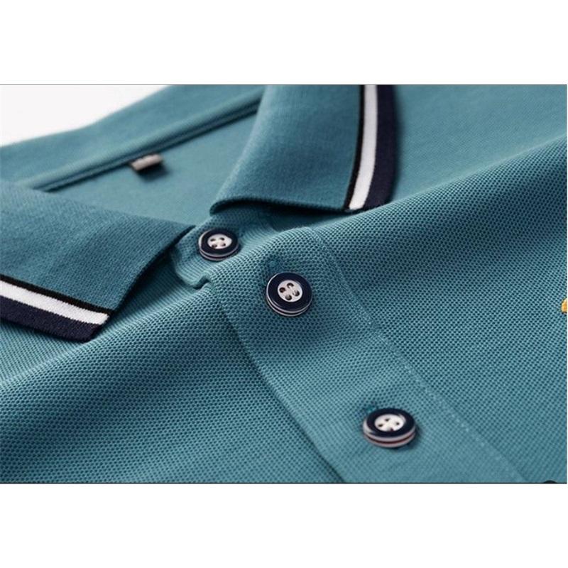 Men's Embroidered Non-iron Polo Shirt Summer Short-sleeved Top