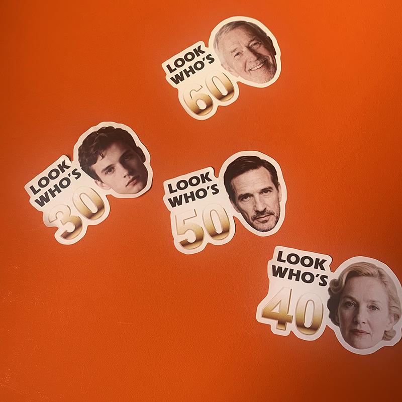 5cm Customized Birthday Sticker Personalized Years With Face Label Custom Birth Paper Stickers Party Supply