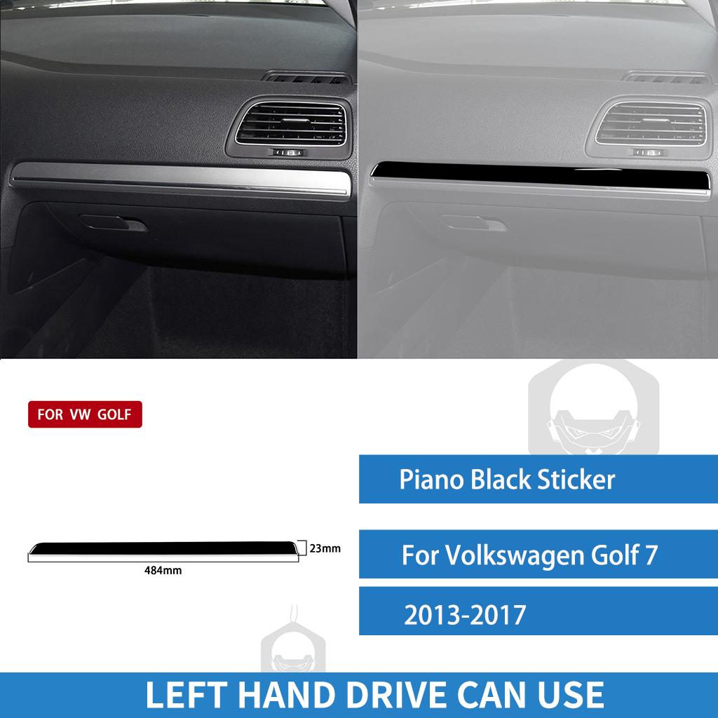 For Volkswagen Golf 7 GTI Mk7 2013 2014 2015 2016 2017 Glove Box Trim Strip Cover Piano Black Sticker Car Interior Accessorie
