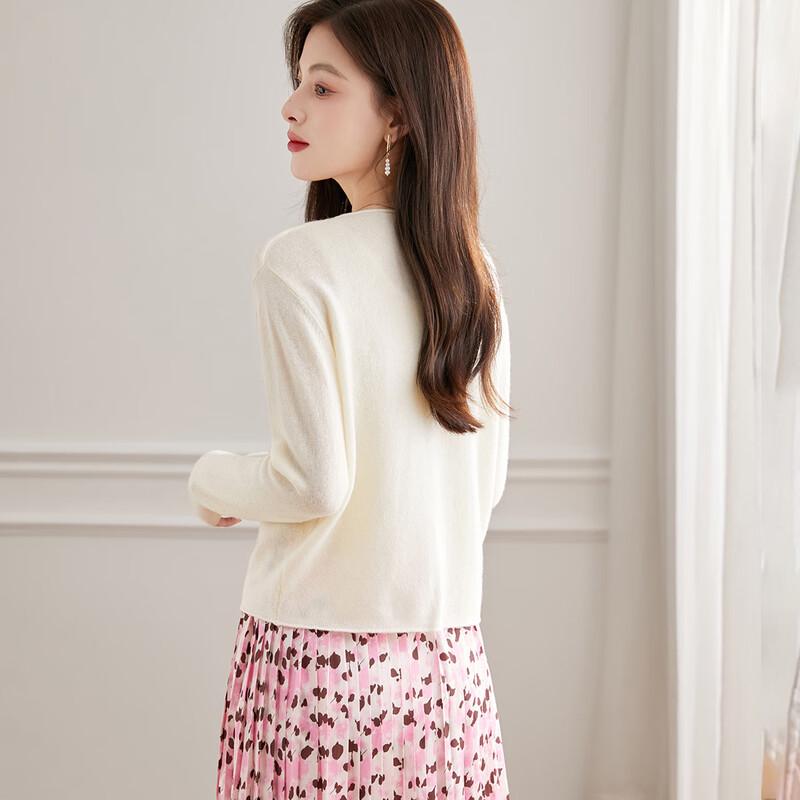 Srcr Women's 100% Wool Knit Cardigan