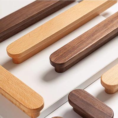 Maniglie per Armadi a Forma di T Legno di Noce Maniglie per Guardaroba Nuova Decorazione Cucina Armadietto Guardaroba