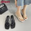 Fashion Fashion Women Heeled Slippers Slides Sandals Shoes  Summer Beach Female Flip flops Ladies Thin Heels Slippers Pumps Big Size 43