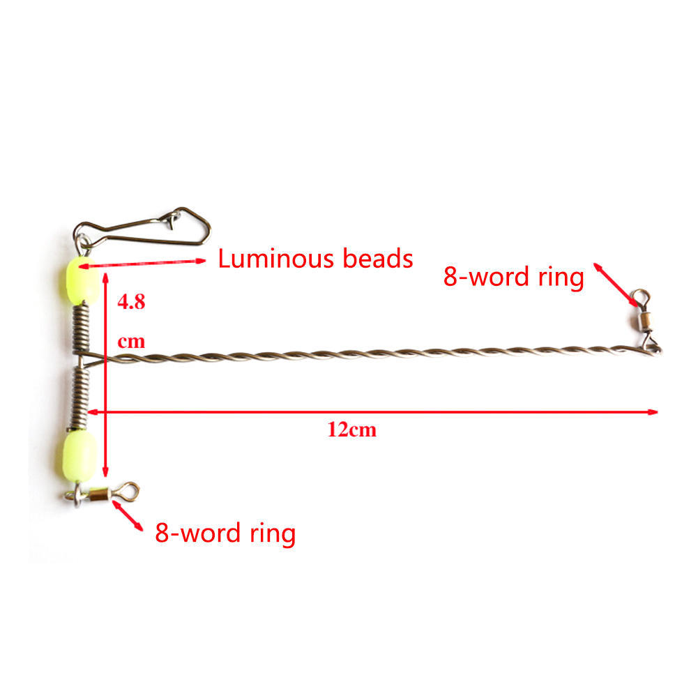 Stainless Steel Luminous Beads Balance T-shape Swivel Snap Fishing Connector New