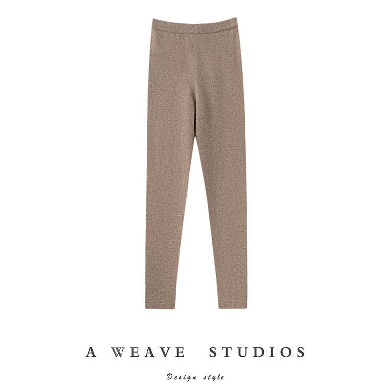 

Women s Pure Cashmere High-Elastic Base Layer Pants - Knit, Plush, Warm, for Spring & Autumn M фиолетовый