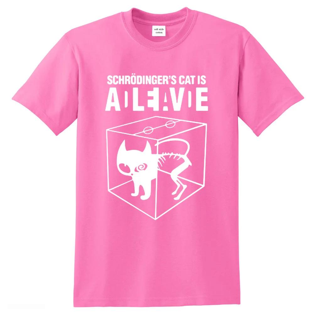 Men's T-shirt Top Quality Cotton Schrodinger's Cat Print Men T Shirt Crew Neck Casual The Big Bang Theory Mens Tshirt Geometric