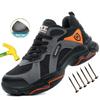 Slip On Safety Shoes Work Boots Steel Toe Men Non-Slip Lightweight Breathable Industrial Shoes Anti Shock Protective Boots