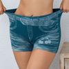 Imitation Denim Shorts for Women High Waisted Skinny Fake Jean Shorts Stretch Boyshort Panties Ladies Boxer Briefs