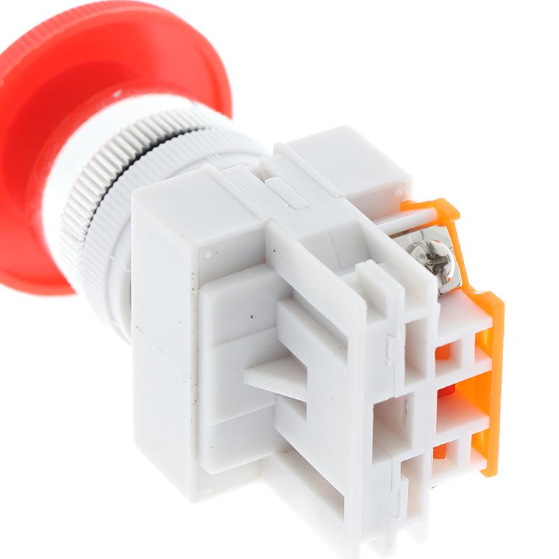 1Pc Red Mushroom Cap Normally Closed Emergency Stop Push Switch Button 10A Lay37