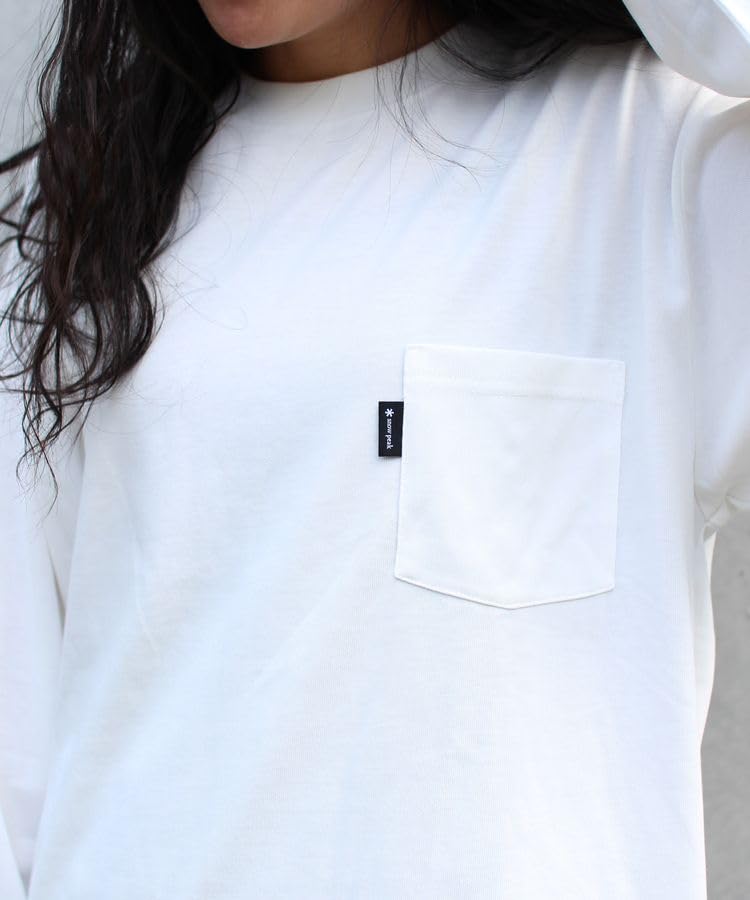 Snow Peak Living Shell Long Pro. L/S T-shirt EC-TS-25AU013, Cut and Sew, Long Sleeve T-shirt, Men's and Women's, White, Size M