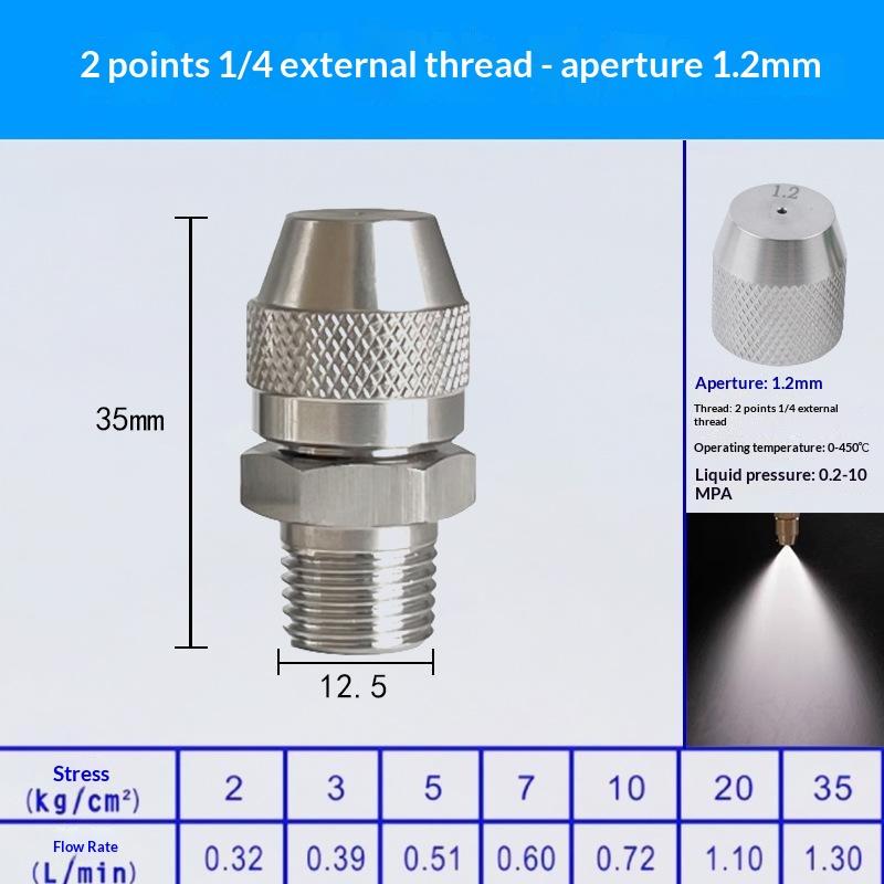 0.6 0.8 1.0 1.2 1.5 2.0Mm Hole Stainless Steel Nozzle Adjustable Steam Volume For Fog Cannon Machine 1/8' 1/4' 3/8' 1/2'