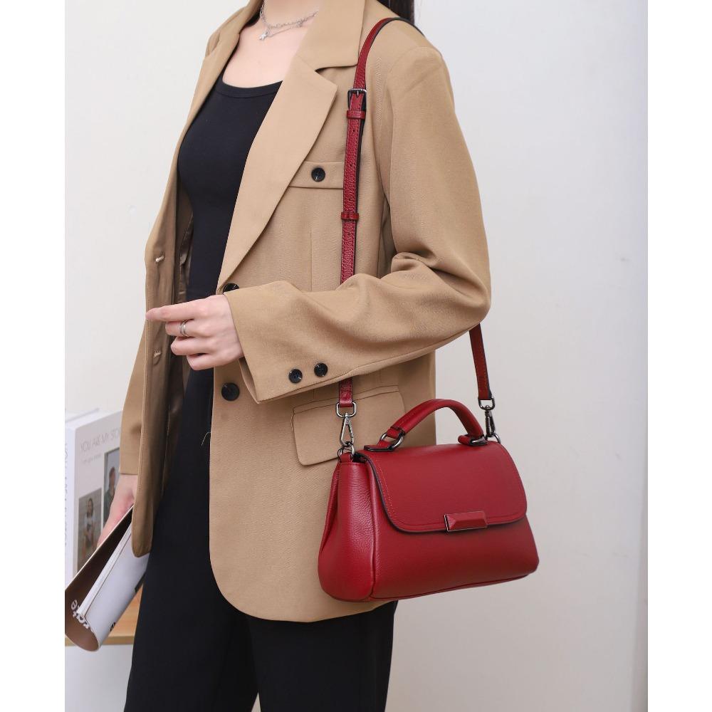 Cowhide Bag Popular Fashion Crossbody Horizontal Shell Bag, Niche One-shoulder Practical Women's Handbag