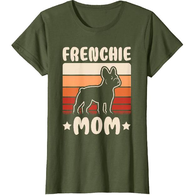 Frenchie Mom Retro French Bulldog Lover Mommy Women T-Shirt
