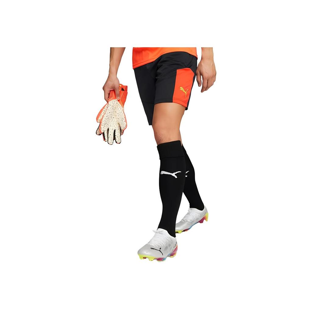 Puma Logo Print Elastic Waist Slim Fit Straight Leg Sports Shorts Men Bottoms Black 658042-48