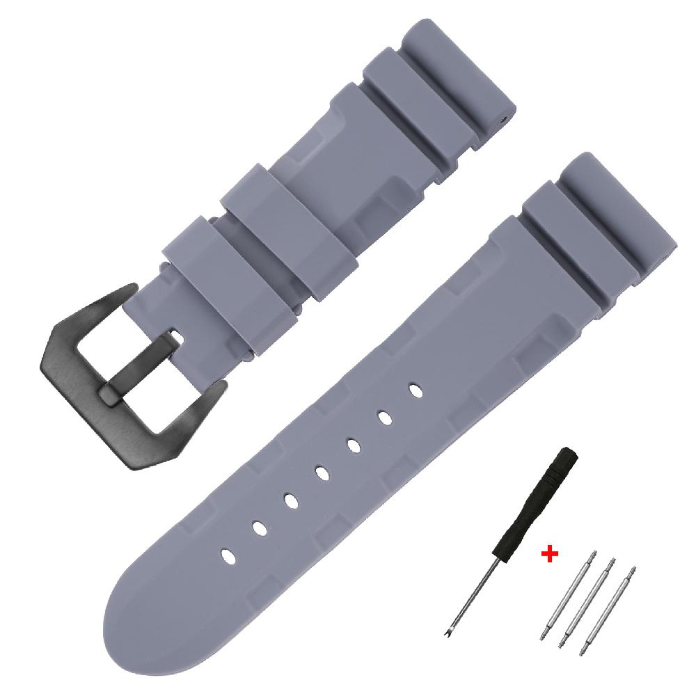 Silikonarmbänder für Panerai 22mm 24mm Uhrenarmband Ersatz Universal Correa Reloj Herrenarmband Gummi Sport Uhrenarmband