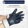 QS Blue Large-Mouth Oil & Wear-Resistant Nitrile Canvas Gloves for Auto Repair & Welding