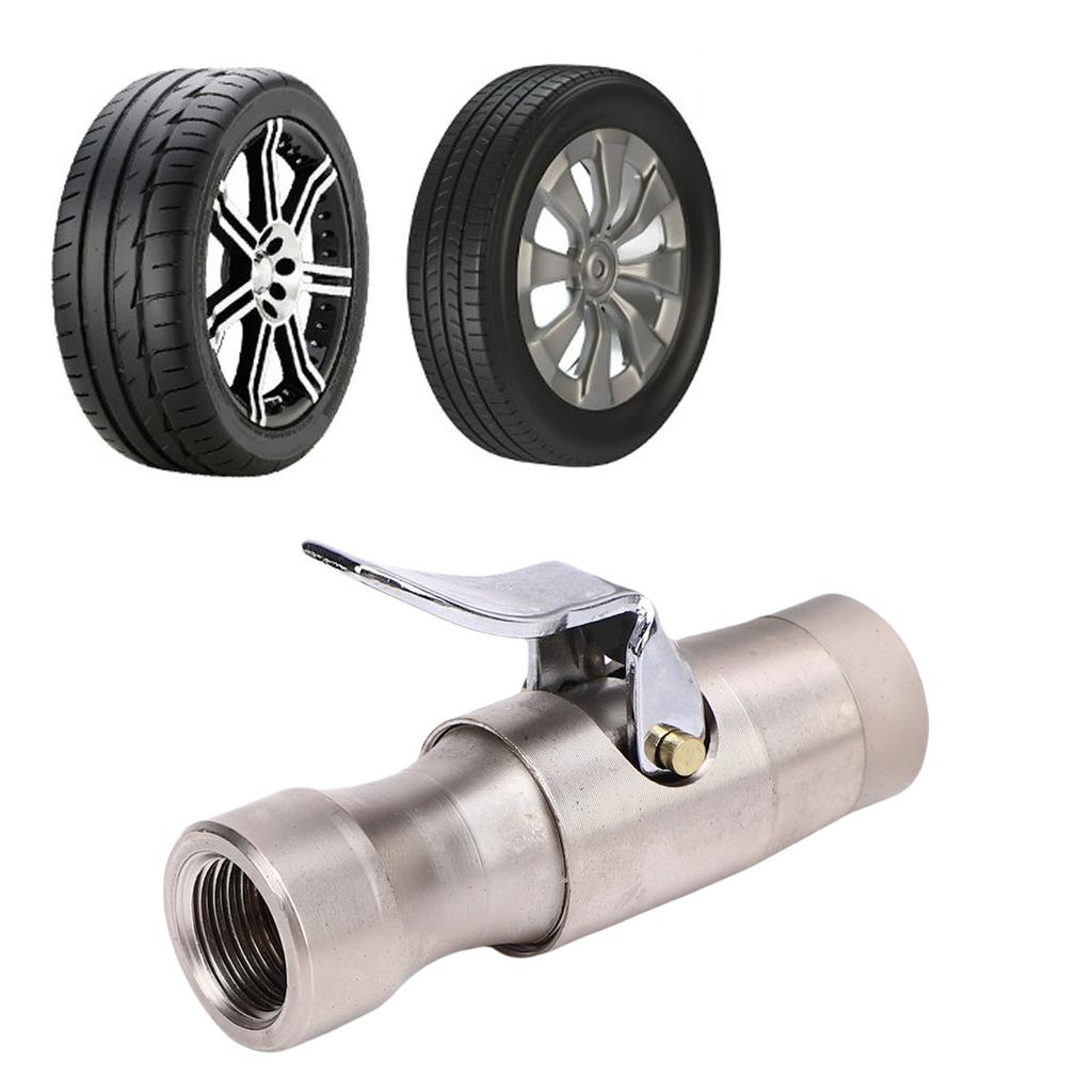 Locking   Chuck 300 PSI 1Celsius4in FNPT Heavy Duty Closed   Brass Straight Lock On Tire Chuck for Tire Inflator Gauge