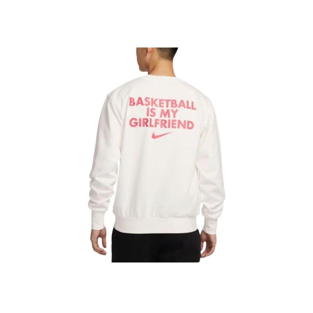 Nike Embroidered Logo Loose Fit Crew Neck Sweatshirt Men Tops White HF1115-100