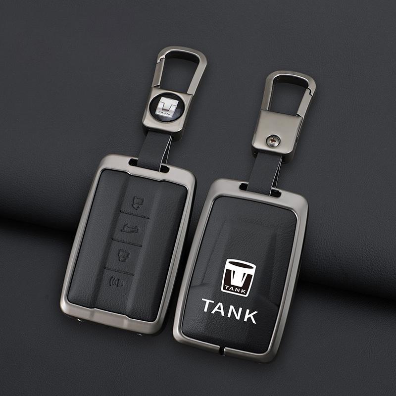 Passend für Tank 300 500 700 Schutzhülle Gehäuse Schlüsselanhänger Schnalle Tasche Set Innenzubehör Auto Zinklegierung Auto Smart Control Schlüsselanhängerabdeckung