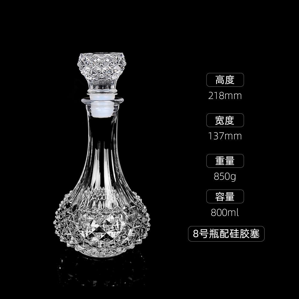 Crystal Glass Creative Home with Lid Red Wine Bottle Foreign Wine Bottle Whiskey Bottle Wine Bottle  Bar Accessories Home Bars