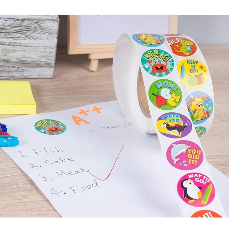 500pcs Children Cartoon Encouragement Stickers Learning Playthings Many Styles Cute Animals Expressions Sticker Kids Do It Yourself Reward Toy