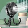 Handheld Stroller Fan Battery Operated 360 Degree Rotating Flexible Tripod Clip On Fan 2600mAh Black