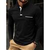 Men S Stand Collar Henley Long Sleeve Casual Polo Shirt