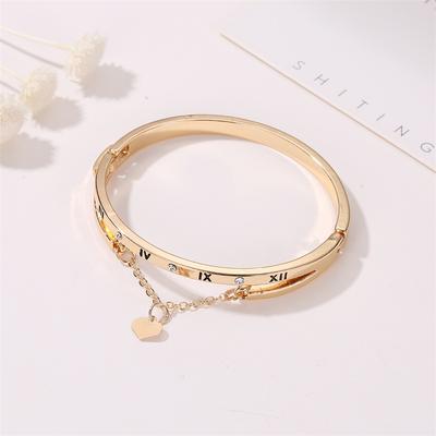 Damen Luxus Armbänder Armreifen Herz Für Immer Liebe Römische Ziffern Charms Armband