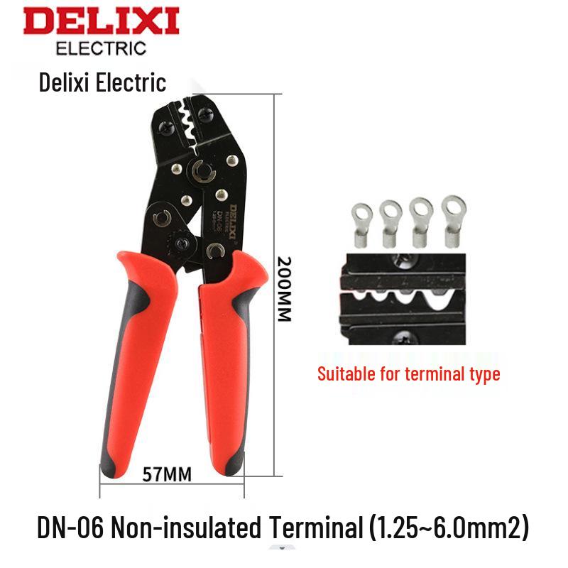 Delixi Electrical Ratchet Wire Crimping Pliers Set with Wire Stripper