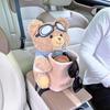 2 in 1 Cute Bear Car Tissue Box & Waste Bin Multifunctional Armrest Storage for Small Auto Accessories