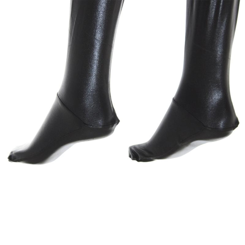 Damskie Metaliczne Błyszczące Skarpety do Kolan ze Sztucznej Skóry Elastyczne Długie Pończochy Wet Look do Wieczorowego Klubu