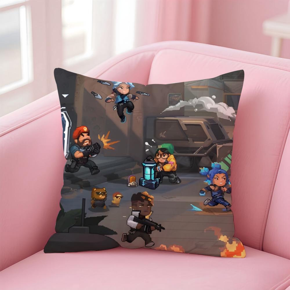 game tactical VVALORANT Cushion Cover Pillow Case Soft Friendly Fabric  Concealed Zipper
