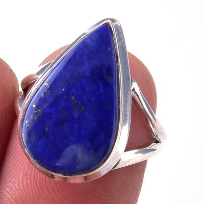 Natural Lapis Lazuli Gemstone Handmade 925 Solid Sterling Silver Ring S.6 a0N43
