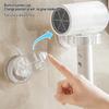 punch-free Hair Dryer Holder Wall Mounted Suction Cup Blow Dryer Storage Rack Hanger Styling Tool Organizer for Hotel Bathroom