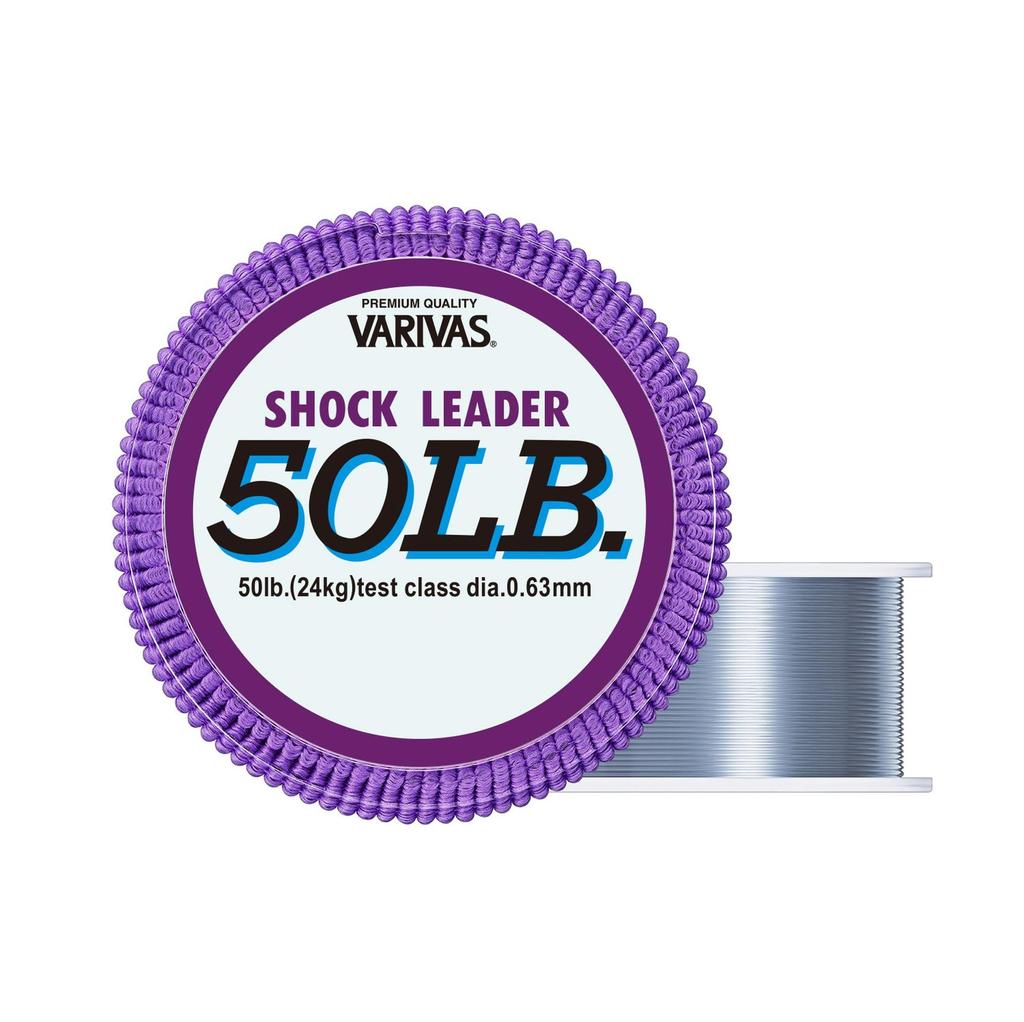 Morris Varivas Shock Leader, Nylon, 50m, 14#, 50lb, Mist Gray