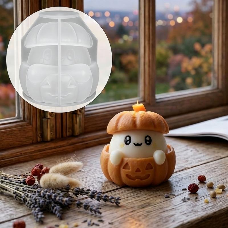 Halloween Casting Mold for Character Art and Table Display, Soft Silicone Candle Crafting Tool for Home Projects and Gift Making