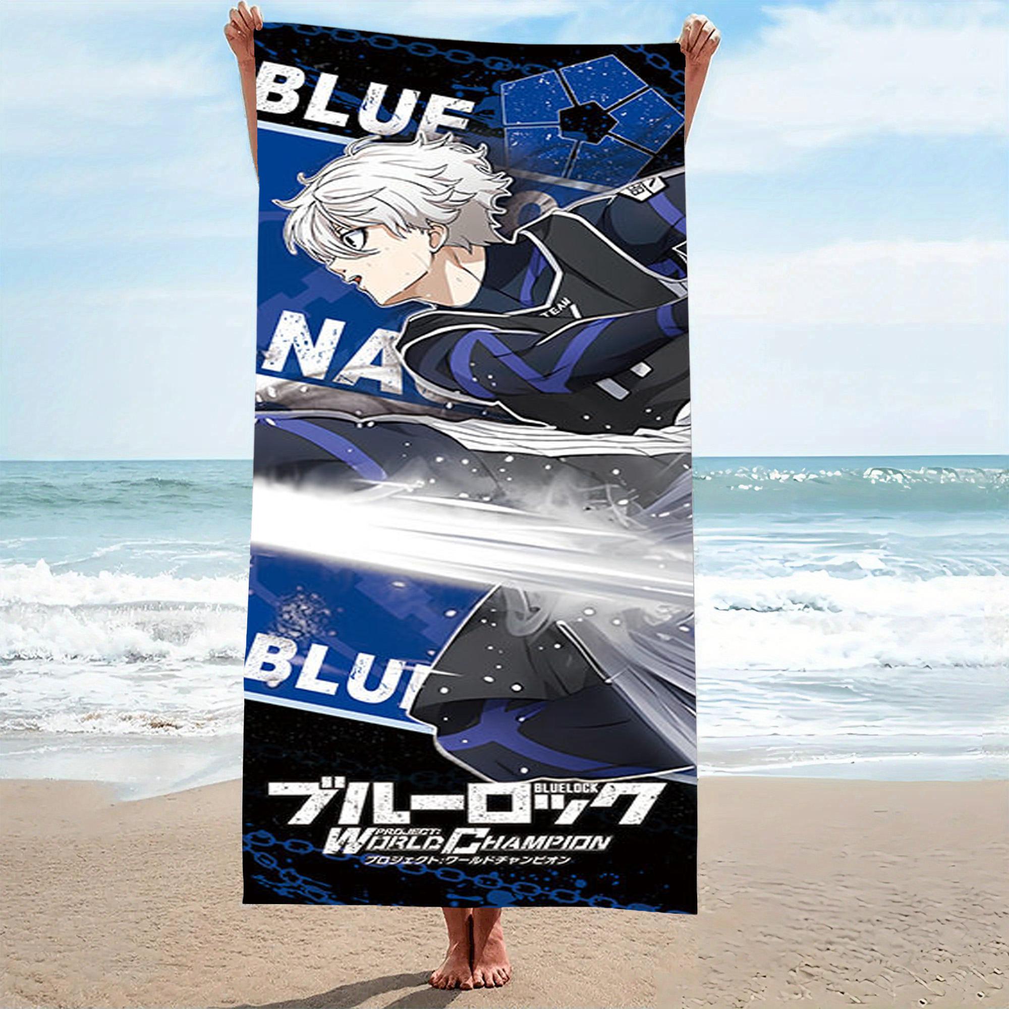 1 Stück Anime B-Blue Lock Mikrofaser Strandtuch Schnelltrocknend Sandfrei Weich Saugfähig Pool Fitnessstudio Sporttuch für Fans Strandzubehör 40X60CM