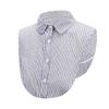 Womens Classic Striped Detachable Fake Collar Shirt Dickey Half Blouse False Collar for Lady Girls Men