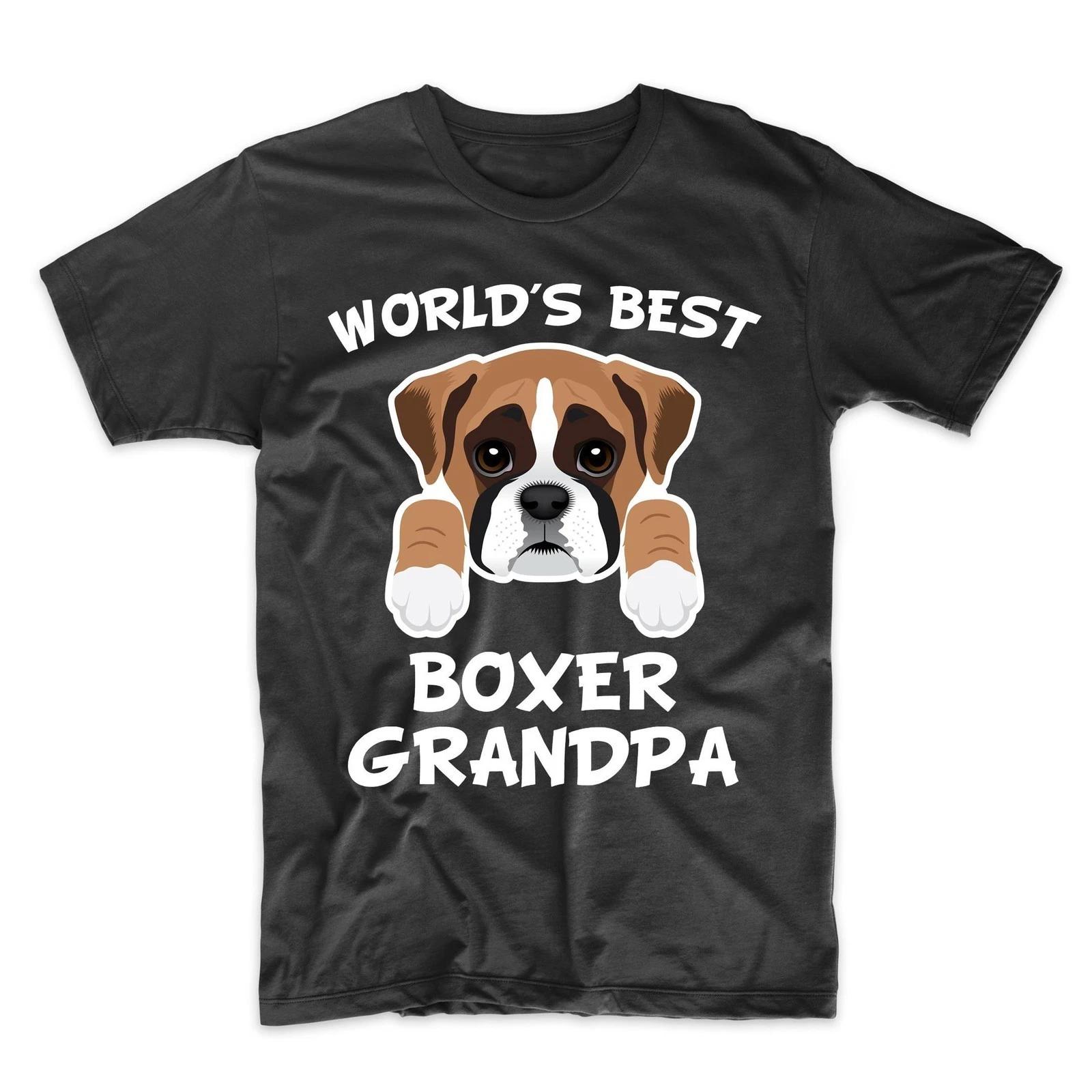 Boxer Grandpa Shirt - World s Best Boxer Grandpa Dog Granddog T-Shirt S