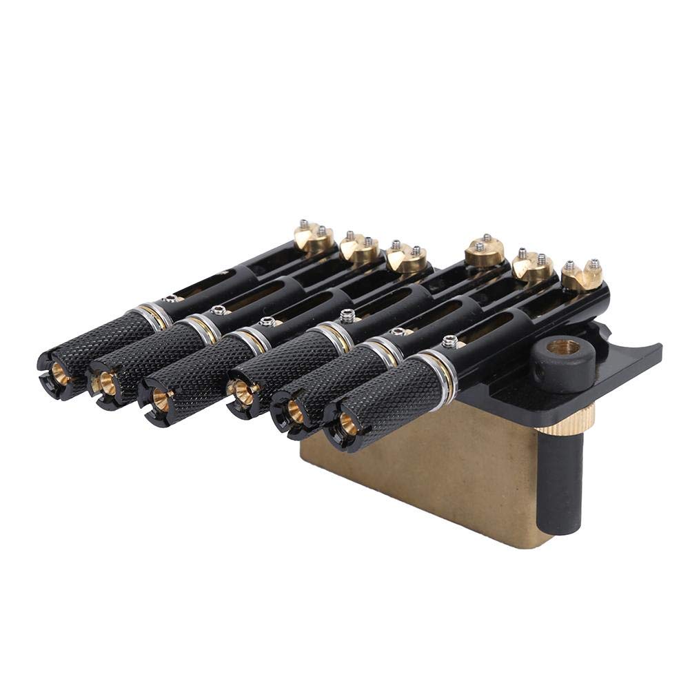 Alomejor 6-String Electric Guitar Bridge Set Headless Bass Bridge Performance Enhancement Durable Easy Installation with Screws