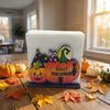 Fall Table Decor Halloween Wooden Napkin Holder, Ghost Pumpkin Decorative Tabletop Tissue Dispenser, Square Storage Box Paper Organizer for