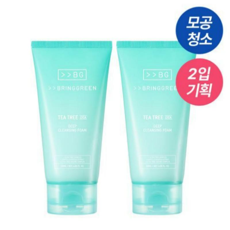 Bring Green Tea-Tree Cica Deep Cleansing Foam 120 ml × 2