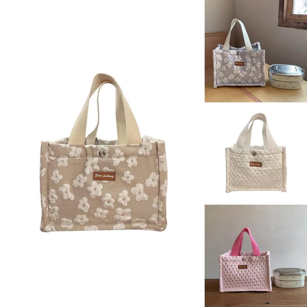 Sac Boîte à Lunch Pique-Nique Isolant Élégant avec Design en Dentelle Pratique à Main pour les Collations