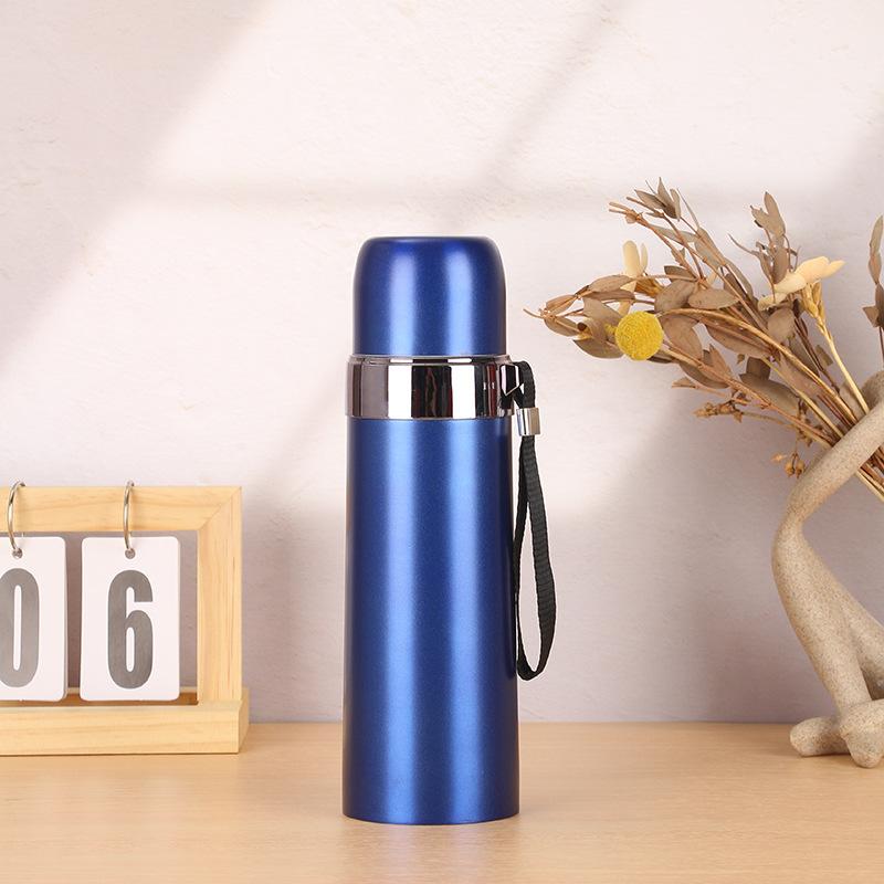 Simple Bullet Stainless Steel Lifting Rope Thermos Cup Large Capacity Vacuum Straight Cup Outdoor Portable Sports Water Cup
