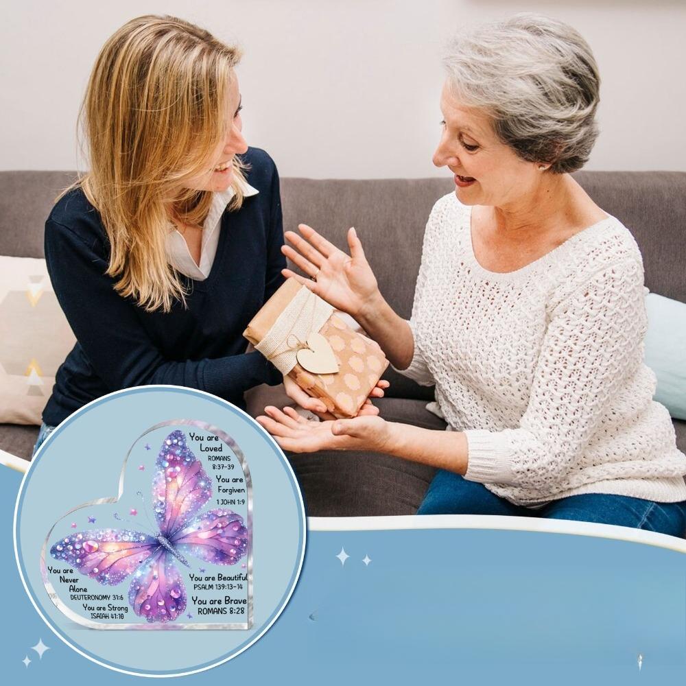 Inspirational Butterfly Acrylic Plaque - Perfect Christian Birthday Gift for Women, Mom, Sister, or Colleague | Versatile Home Decor Sign, Religious S