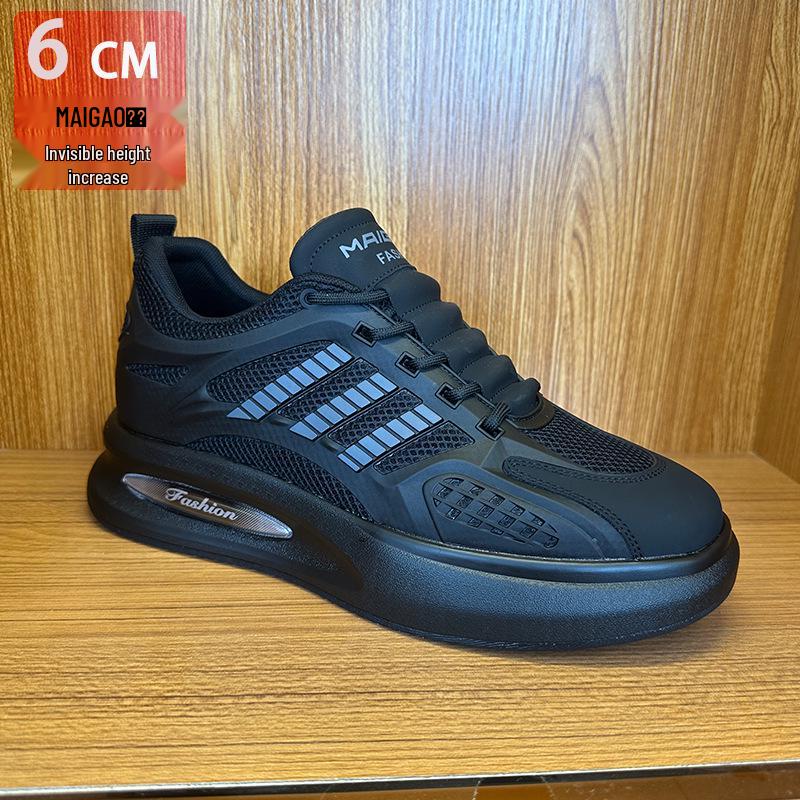 Men s 2025 Hong Kong Style Height-Boosting Mesh Sneakers - Breathable White Casual Athletic Shoes 41