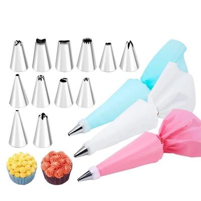 8 sztuk/worek silikonowy lukier krem rękaw cukierniczy + 6 stalowych końcówek do ciasta DIY wskazówki dotyczące dekorowania ciasta narzędzia do ciasta fondant