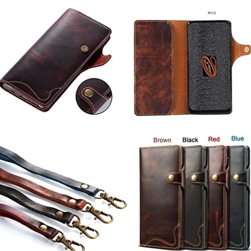 Étui à rabat en cuir ciré à l'huile pour téléphone à clapet avec emplacement pour carte iPhone 16 Pro Max 15 14 13 Business Antichoc