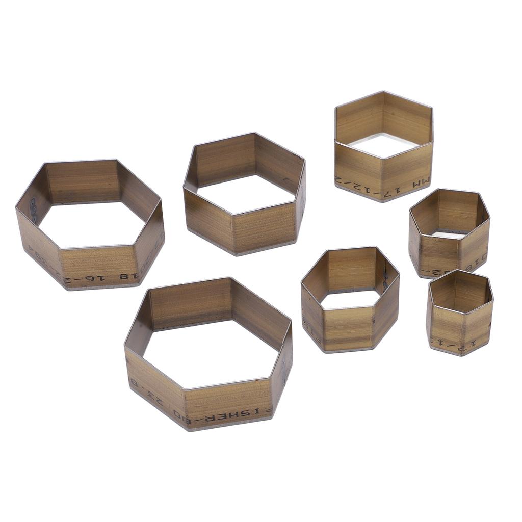 7PCS Leather Die Cutter Polygon Handicraft Leather Cutting Dies Mold 20‑50mm High Carbon Steel