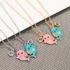 2Pcs/Set Cartoon BFF Round Charm Rainbow Dolphin Design Best Friends Necklace For Girls Frienship Gift