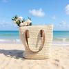New women's straw bag fashionable and versatile travel large capacity beach bag underarm bag threedimensional large capacity